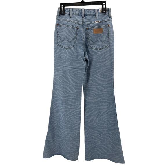 Wrangler Light Wash Meow Laser Tiger Print Wanderer Jeans Womens 26/34 High Rise - Picture 9 of 12